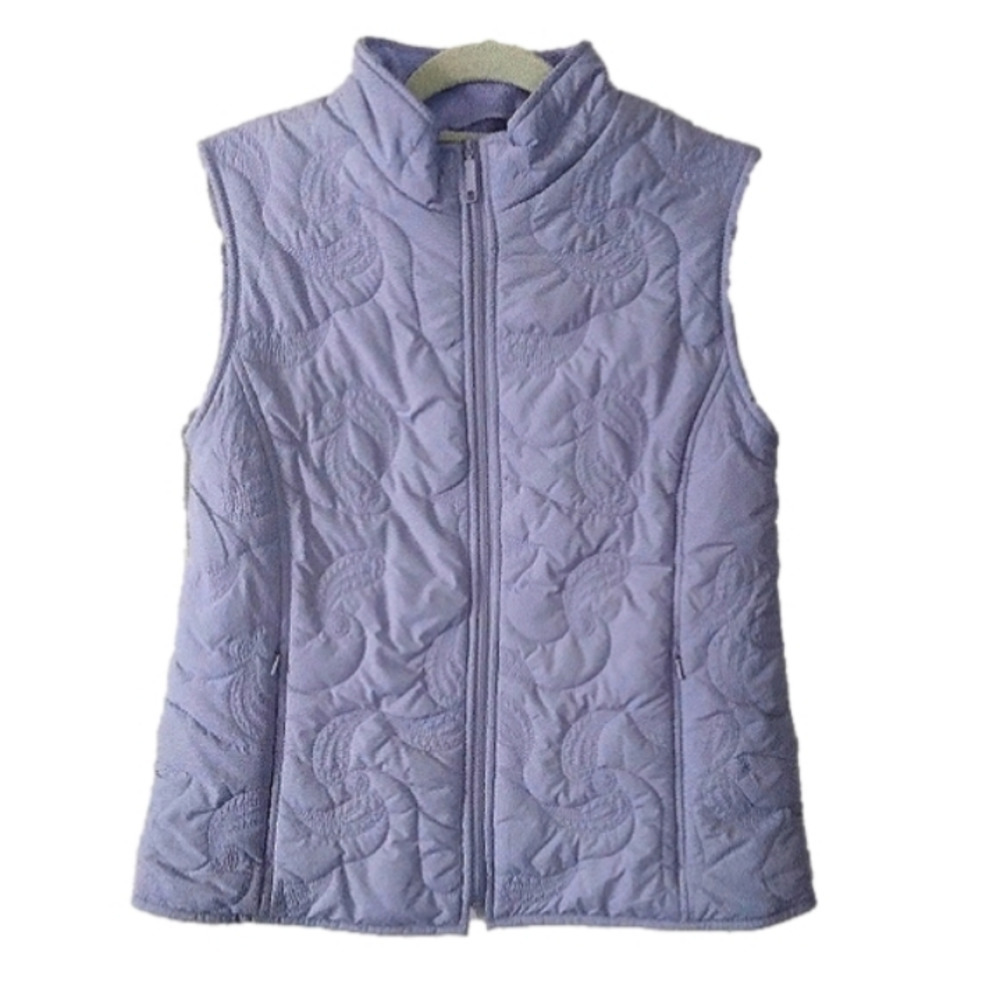PENDLETON Women's Lavender Lightweight Quilted Zip Front Outdoor Vest, Pockets M